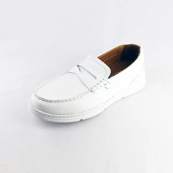 Mocassin confort SM124 blanc cuir..........   miniature